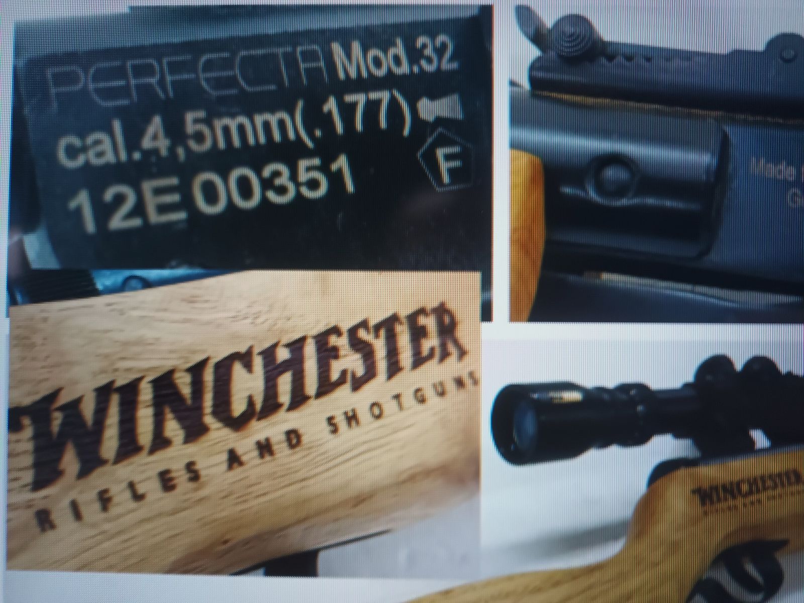 CARABINA AD ARIA COMPRESSA + cannocchiale 3-9x40 __ PEZZO UNICO __ Winchester motivo «CALCIO», immagine 4 di 8