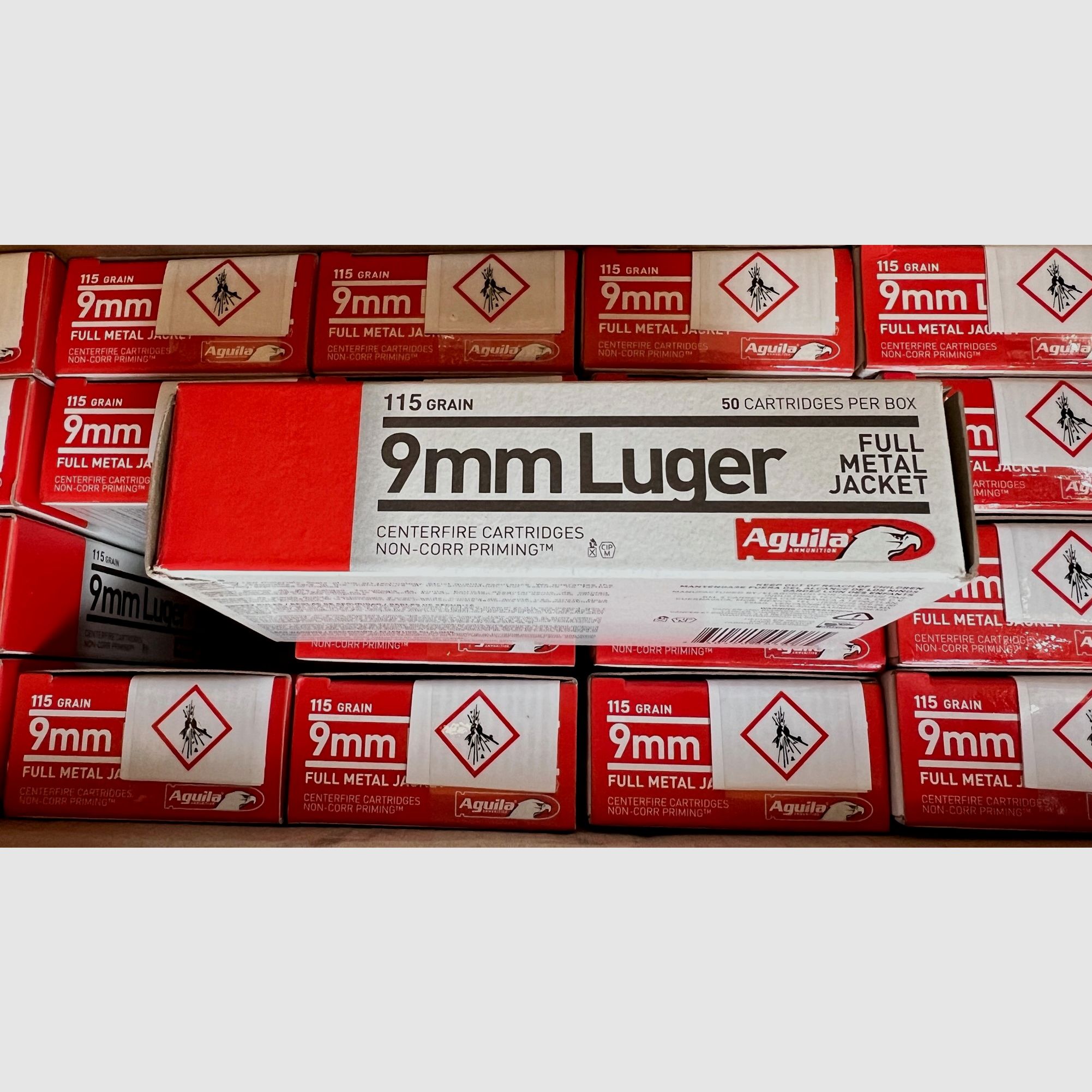 1000 Stück Aguila Standard 9mm Luger (9x19) FMJ 115 grs Pistolenpatronen