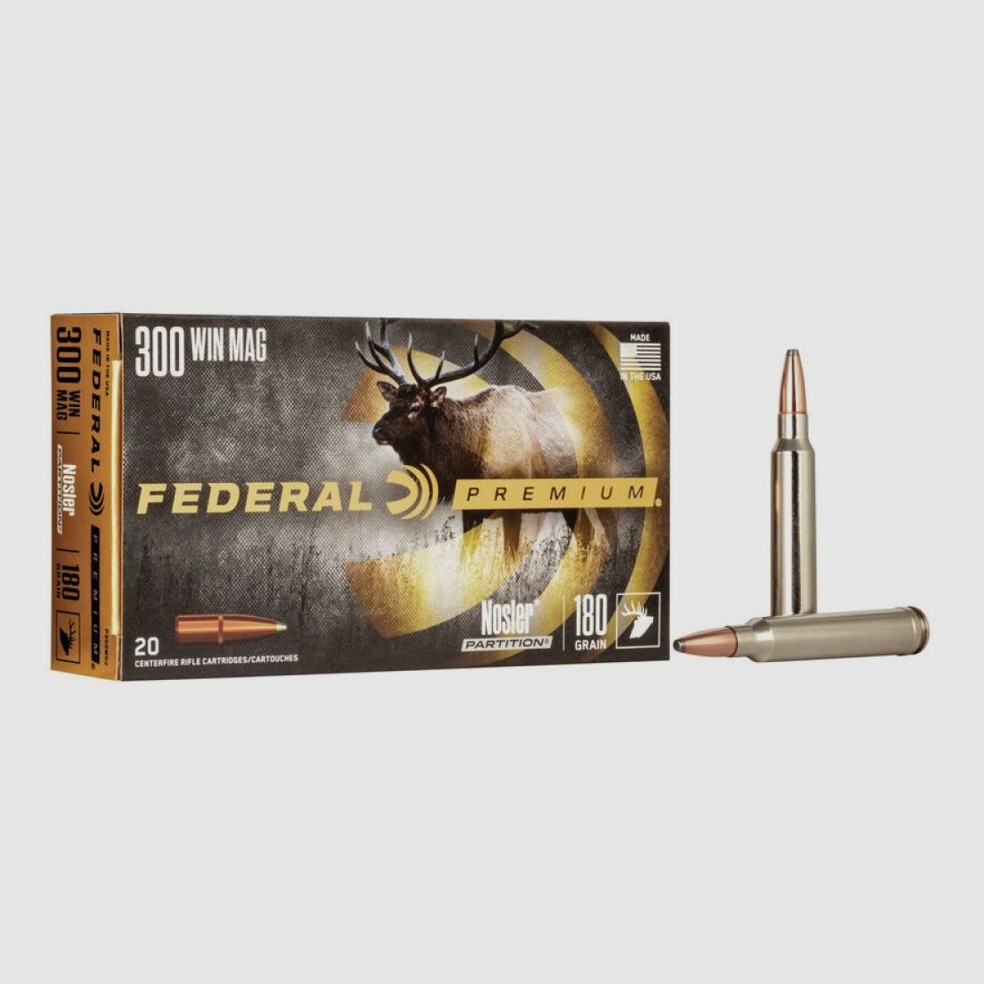 300 Win Mag Federal 180 gr Nosler Partition VE20