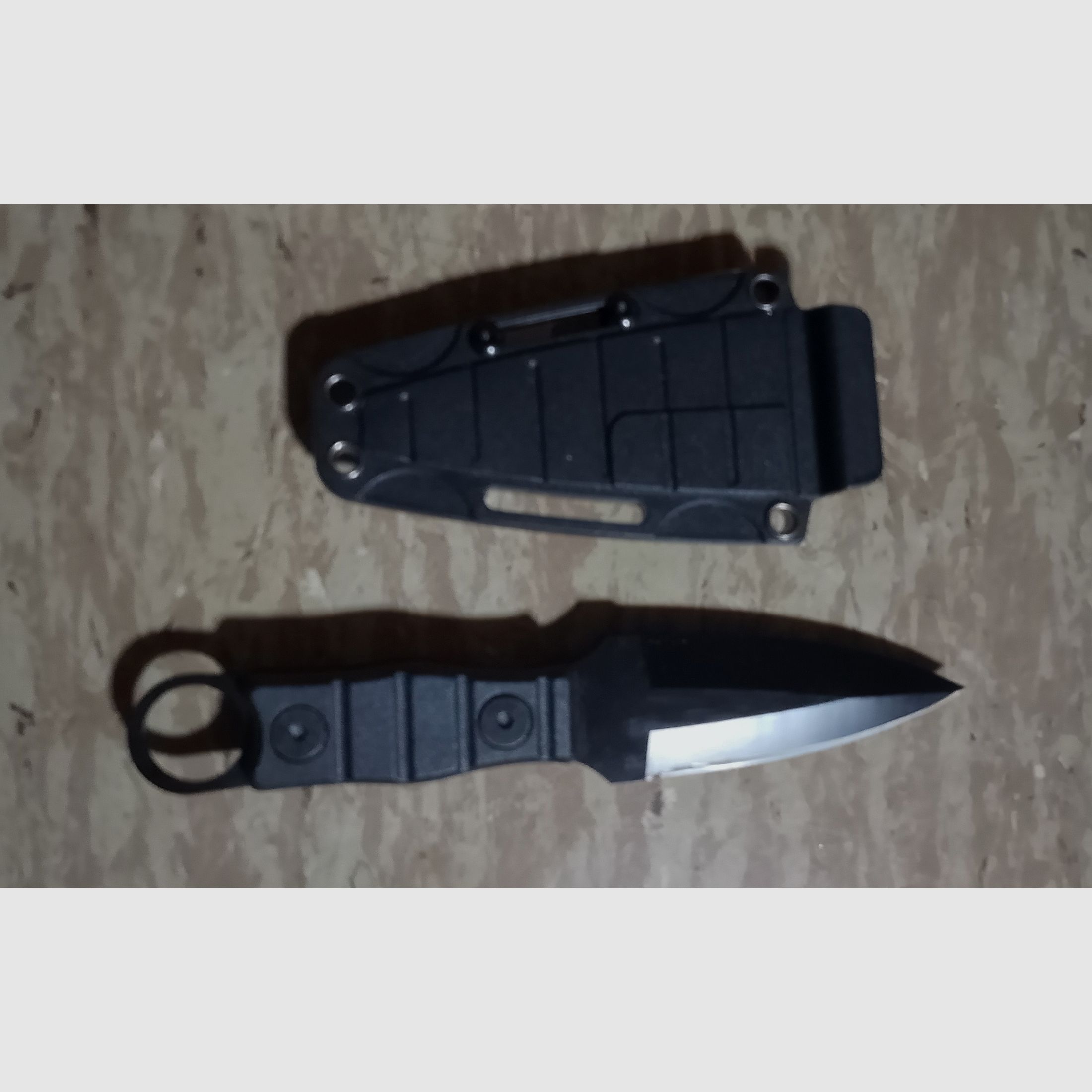 Outdoor Tactical Knife Messer Survival stabiles Edelstahl Messer Camping klettern schwarz mit Messerscheide neuwertig aus Sammlung  /3