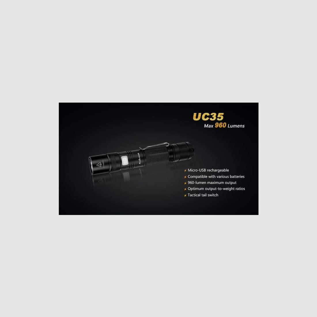LAMPE TORCHE RECHARGEABLE FENIX UC35 960 lm, image 1 sur 8