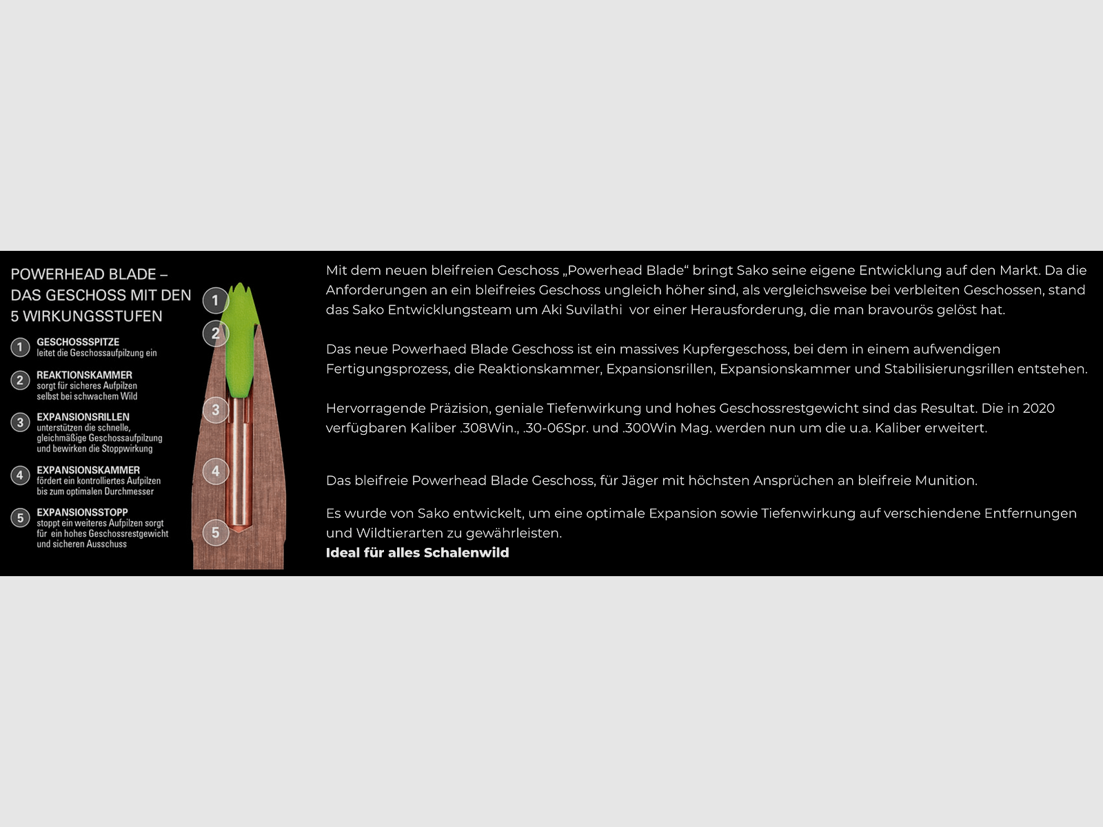 Sako 133000554 6,5 Creedmoor Powerhead Blade 7,8g 120grs. loodvrij geweermunitie