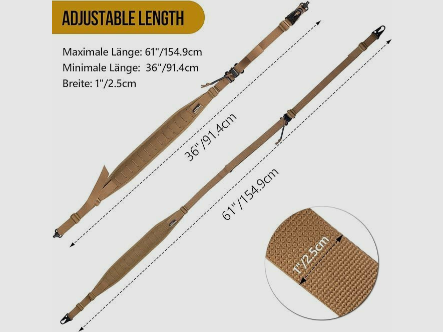 SNS 2 Punktowy Pasek do Karabinu, Tan QD + Hak HK