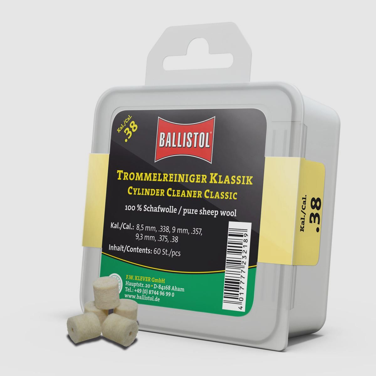 Ballistol Filcowy Czyścik do Bębnów Klasyczny / 60 szt. / Kal. .38