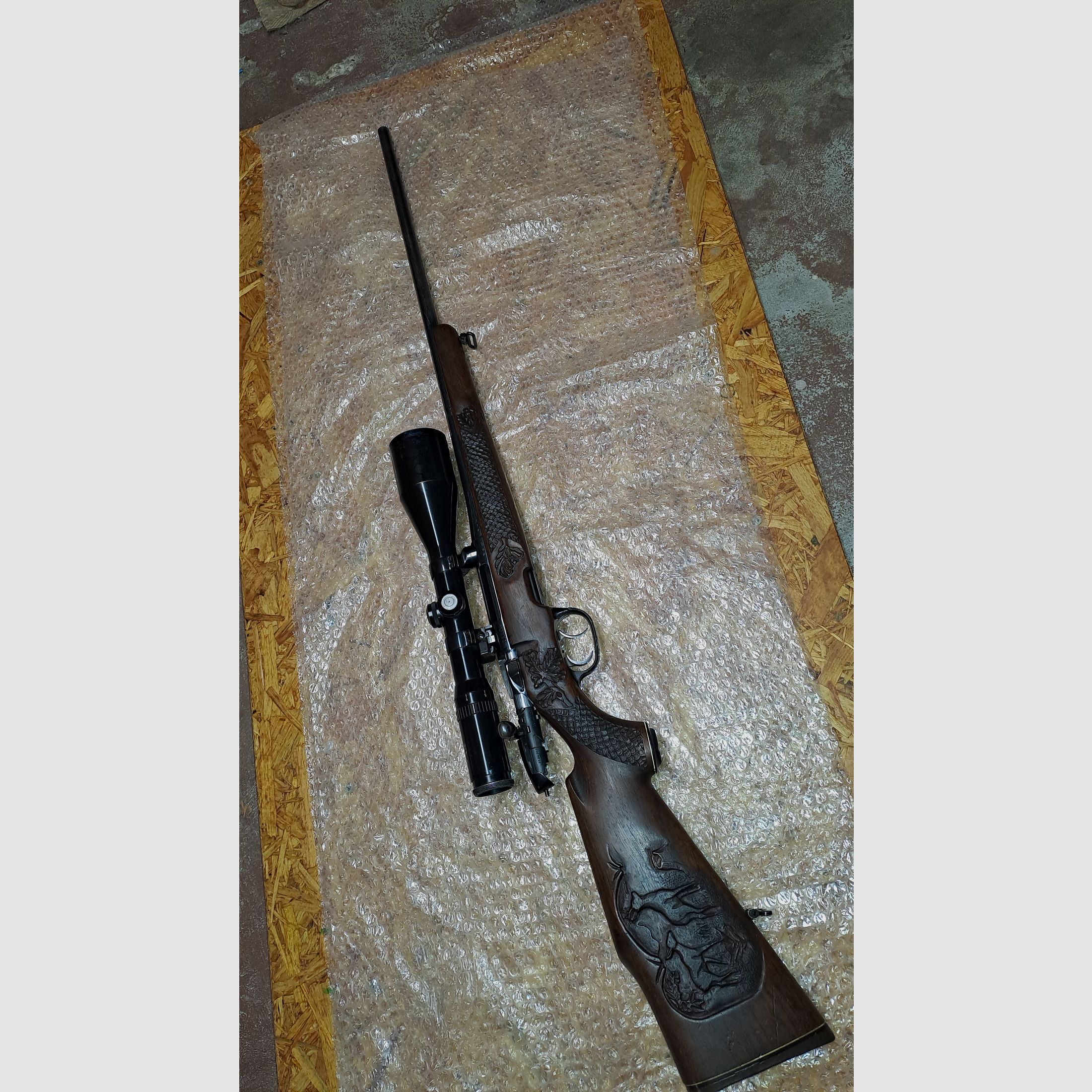 Repeater rifle STEYR MANNLICHER SL caliber .222 Rem. with scope Schmidt & Bender 2.5-10x