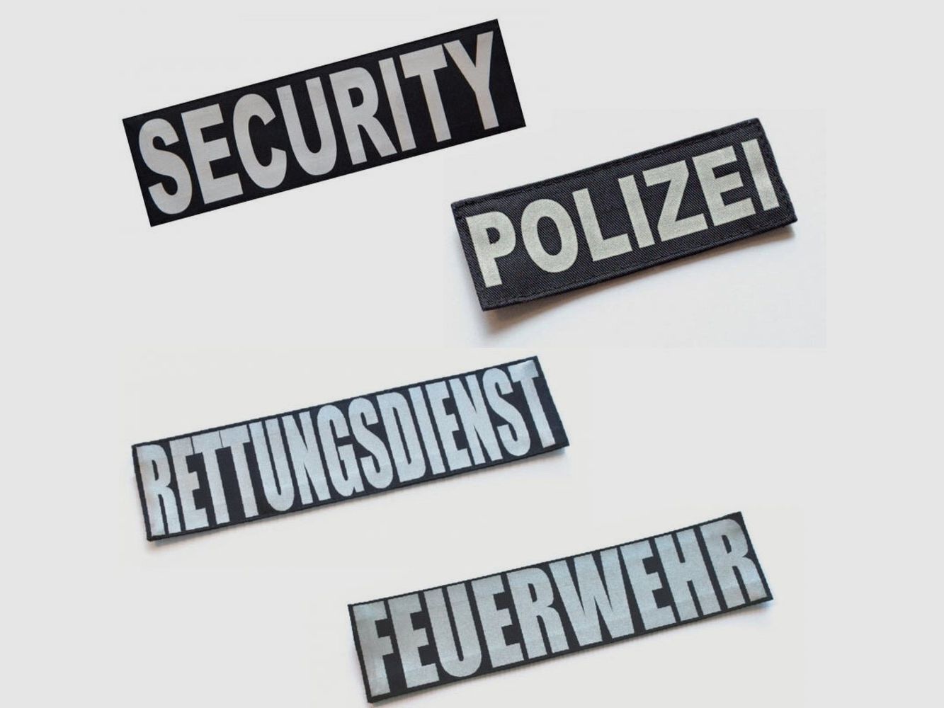 Schriftzug Brust Patch 10,5 x 3,5cm Polizei Rettungsdienst Security und nach Wunsch