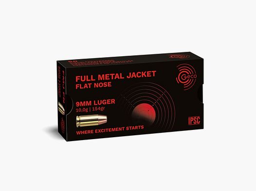 GECO Ammo 9 mm Luger Geco FMJ 10 g / 154 gr VE50