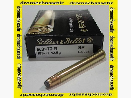 Box mit 20 Patronen, Sellier & Bellot, Kal. 9,3x72R, SP 193 grains