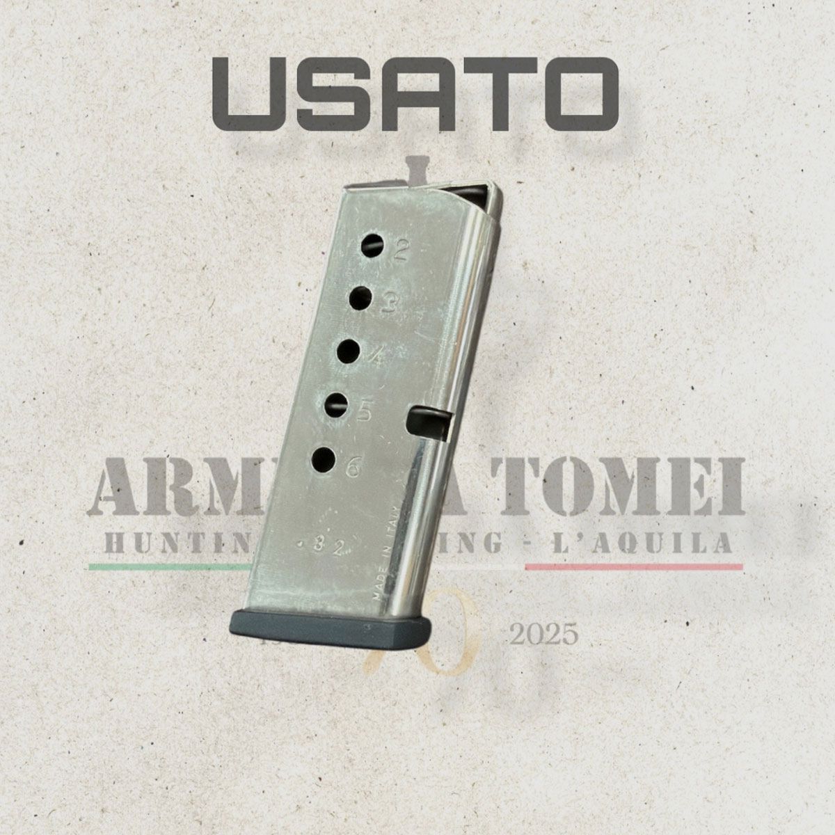 GEBRUIKT – MAGAZIJN – NORTH AMERICAN MOD. GUARDIAN kal. 7,65 / .32 ACP | 6 PATRONEN, afbeelding 2 van 2