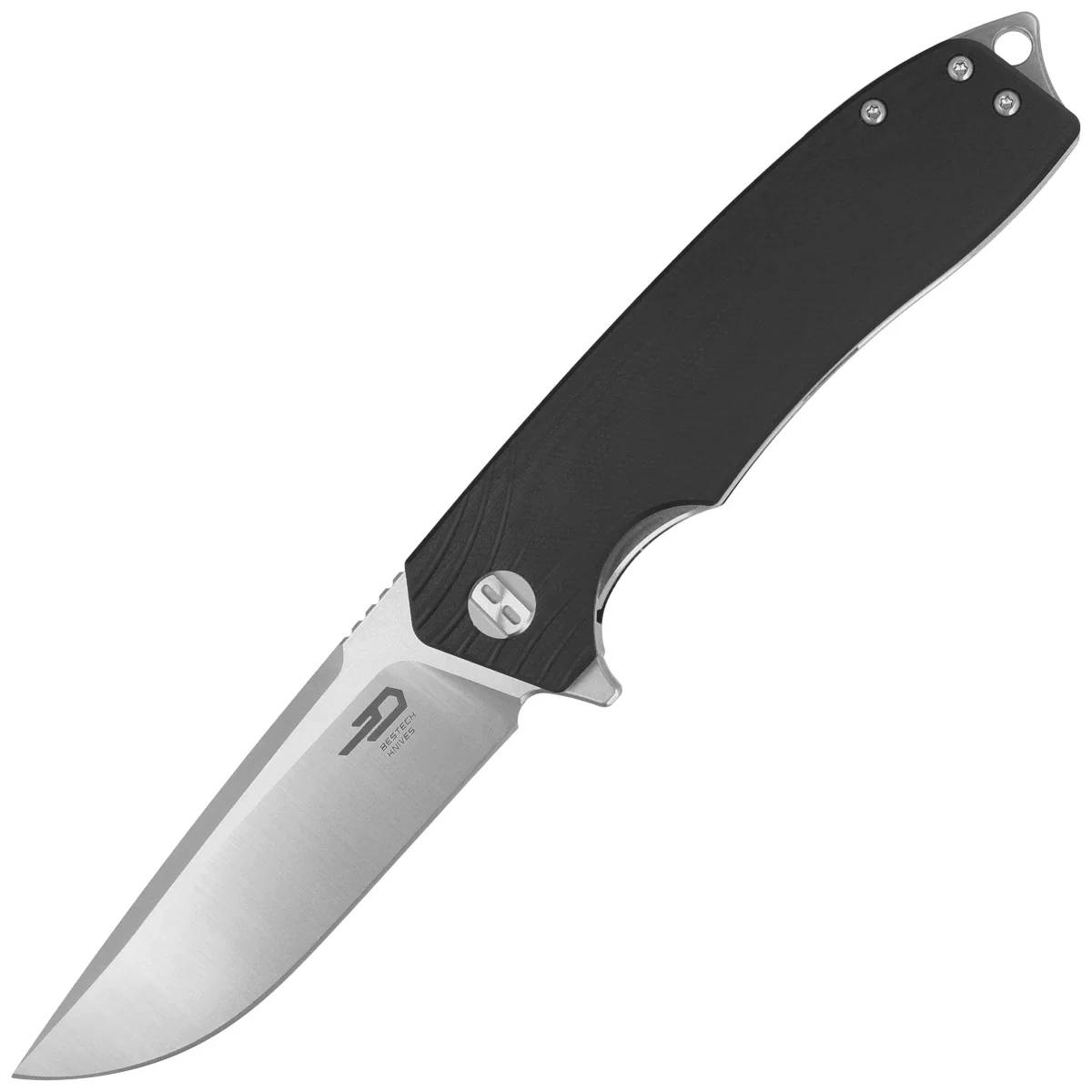 Bestech Lion Folding Knife Black G10, Stonewashed / Satin D2 (BG01A)
