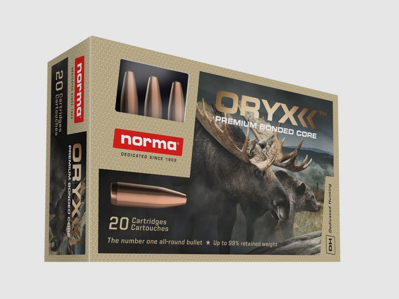 PATRONE NORMA 9.3X62 15.0G/232GR ORYX BTE 20
