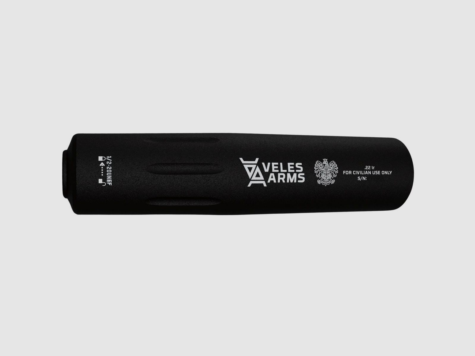Veles Arms – Dispositivo di volata .22 LR – Filettatura 1/2x20, immagine 1 di 2