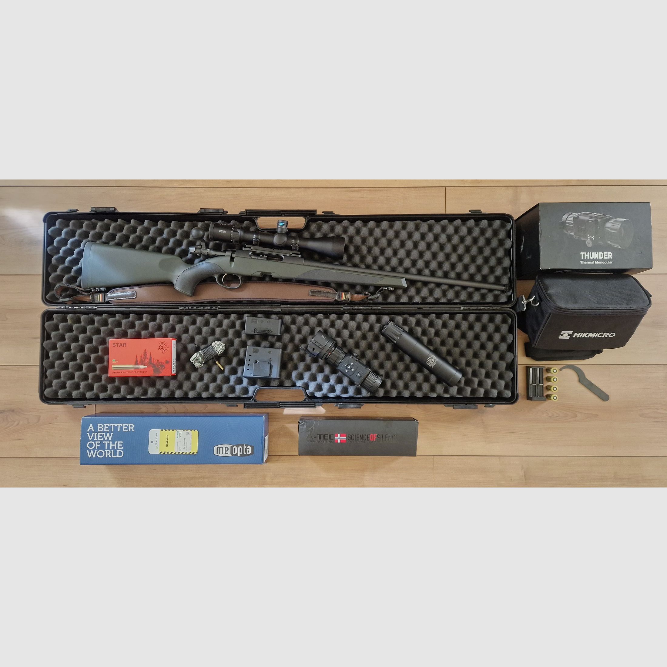 Steyr Mannlicher CL II 3006, warmtebeeld, geluiddemper 