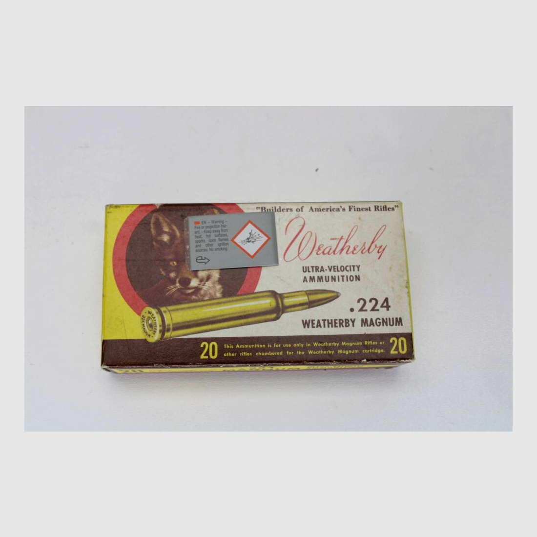 20 Schuß Weatherby .224 Weatherby Magnum Ultra Velocity mit 94grs. Soft Poi
