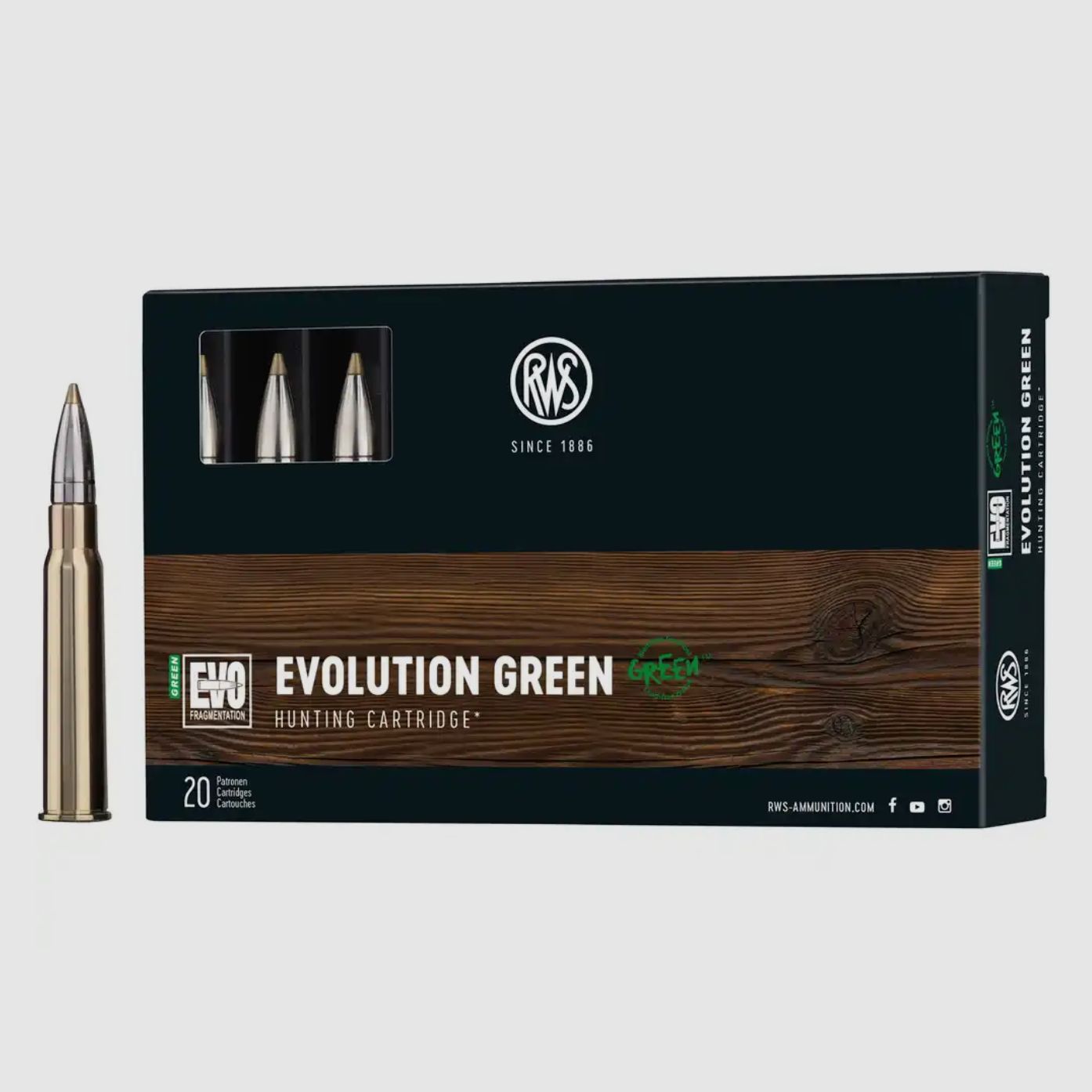 RWS 8x57 IRS geweerpatronen EVO Green 9,0g 139grs.