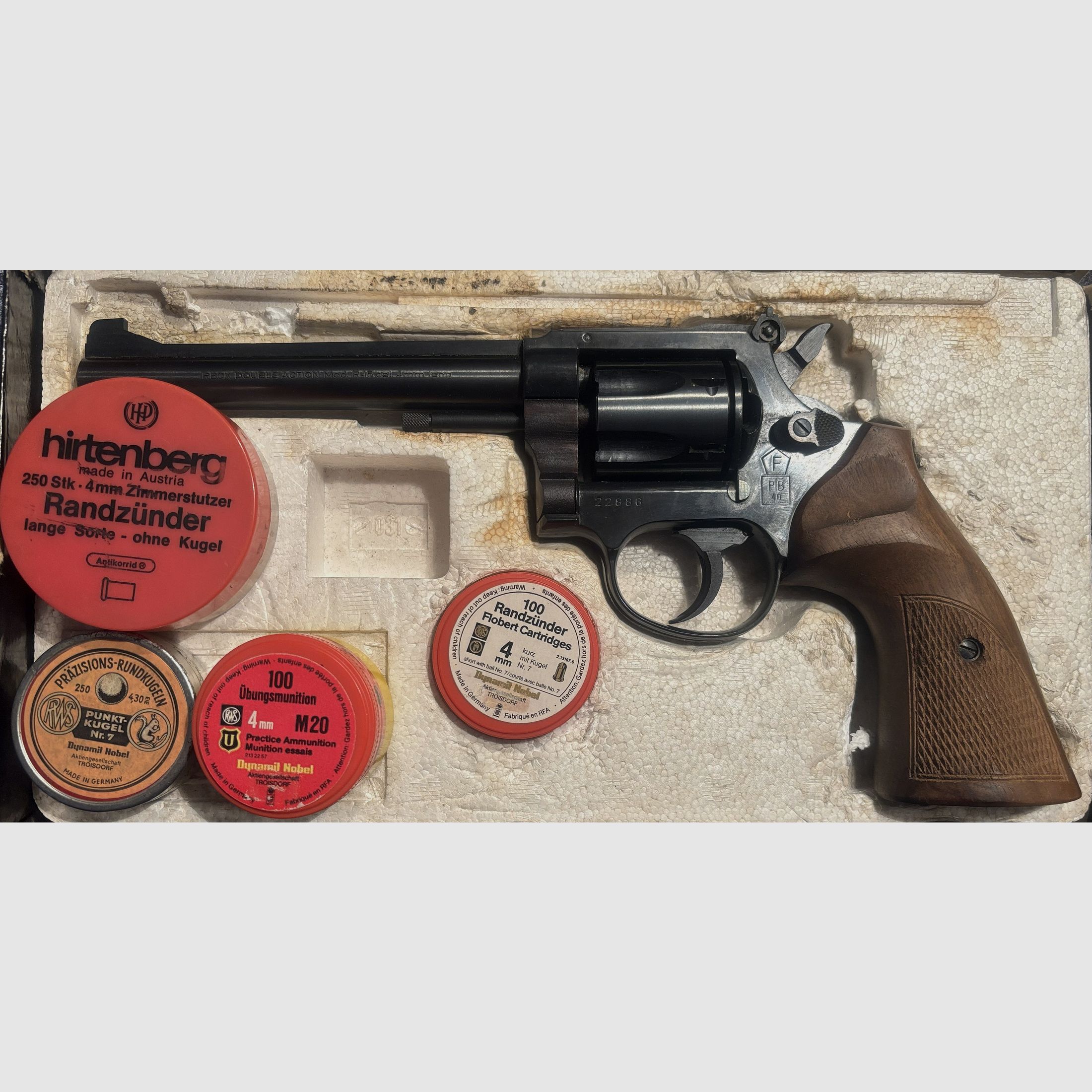Reck revolver model R45 – 4 mm long – PTB 40 (square) with F in the house