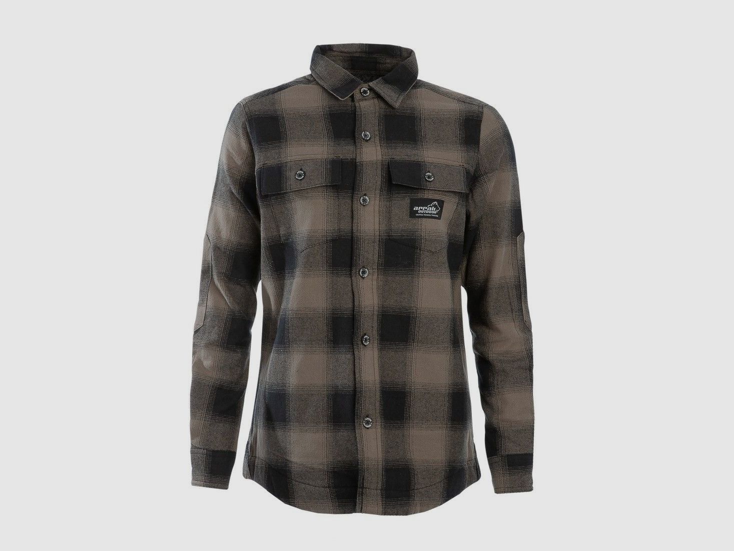 Arrak Outdoor Gefüttertes Flanellhemd Damen Braun/Schwarz 4XL