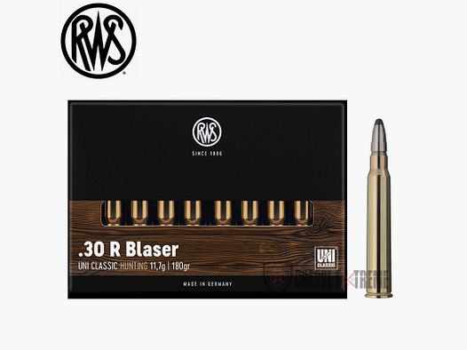 20 Cartucce RWS cal 30R Blaser 180gr Uni Classic