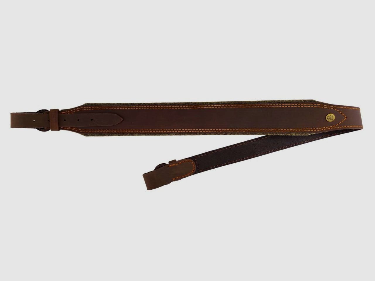 AKAH Gewehrriemen Pull-up Leder mit Wollfilz 5 cm