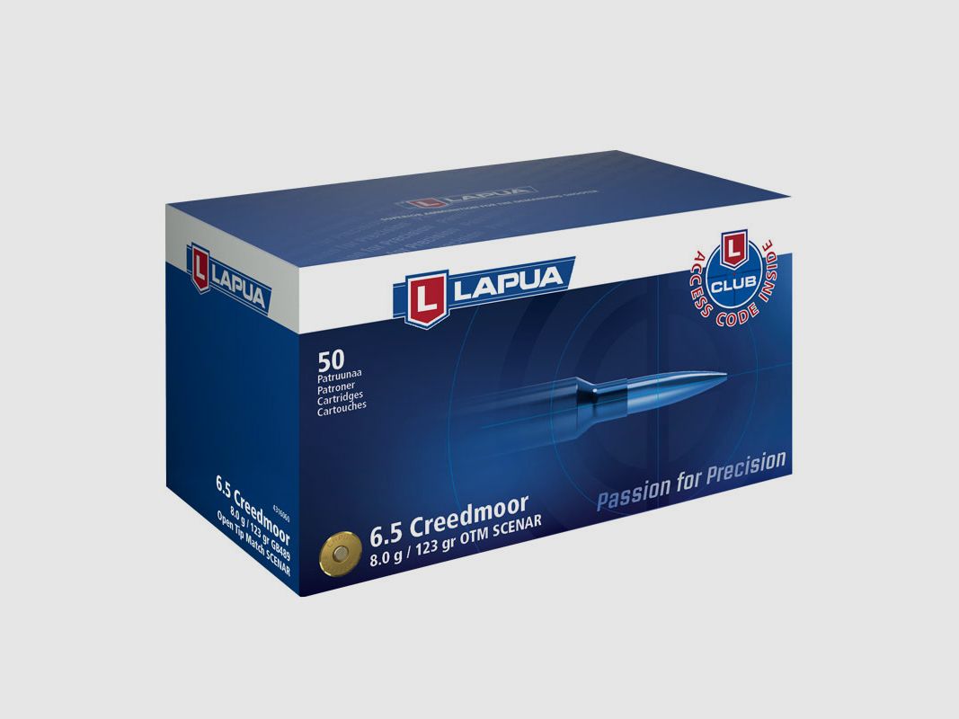 Lapua 6,5mm Creedmoor 123GR Scenar 50 Patronen