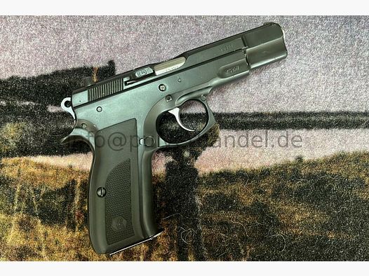 CZ 75 neuwertige Ganzstahlpistole mit Original Gummigriffschalgen 9mmLuger