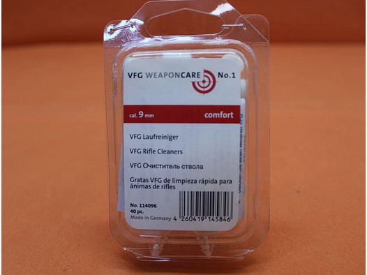 VFG. VFG limpiador de cañón 9,0mm (114096) 40 pcs. fieltro especial absorbente