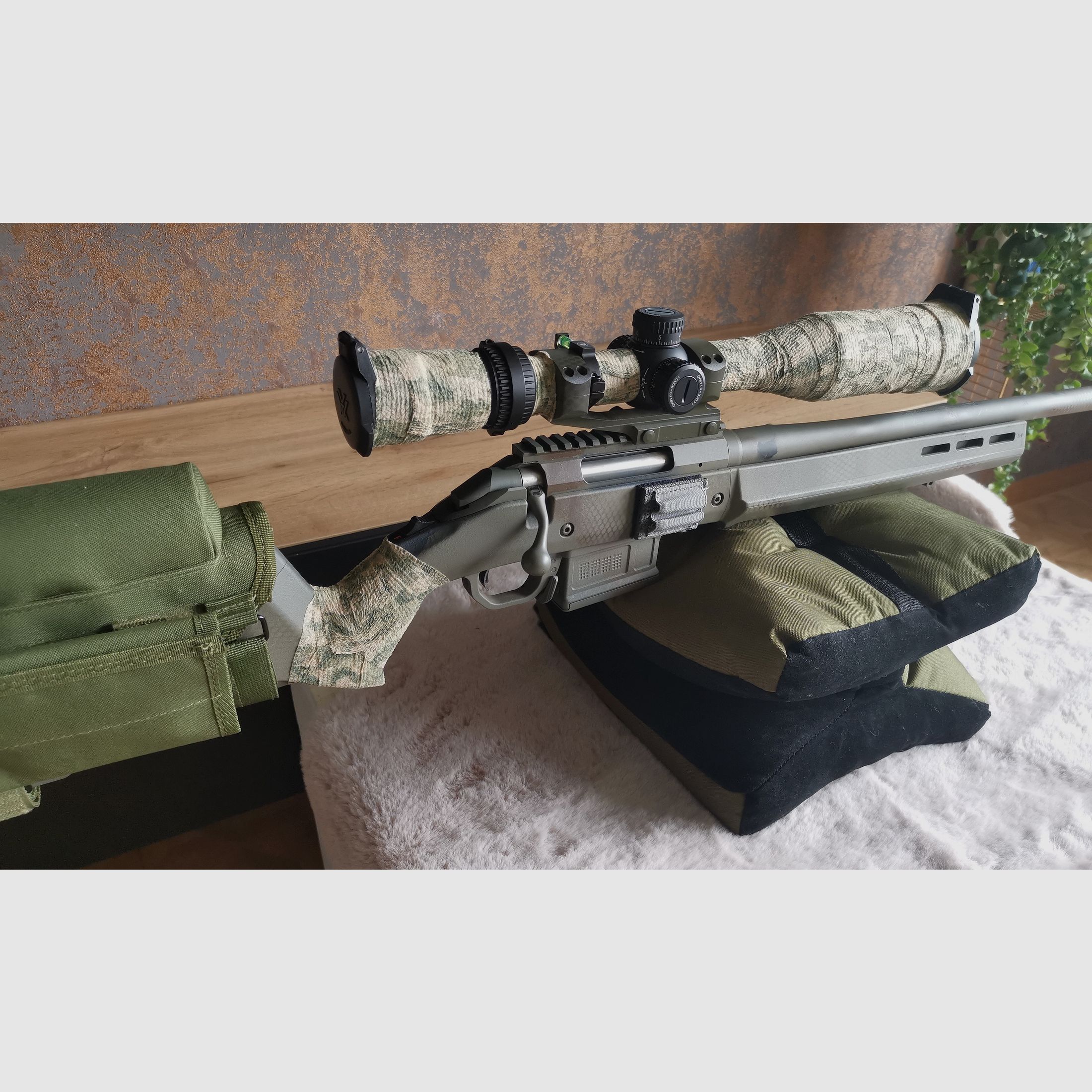 XXL Gewehrauflage oliv Einschießhilfe Schießkissen Schießauflage Waffenauflage Einschießbock Bench R