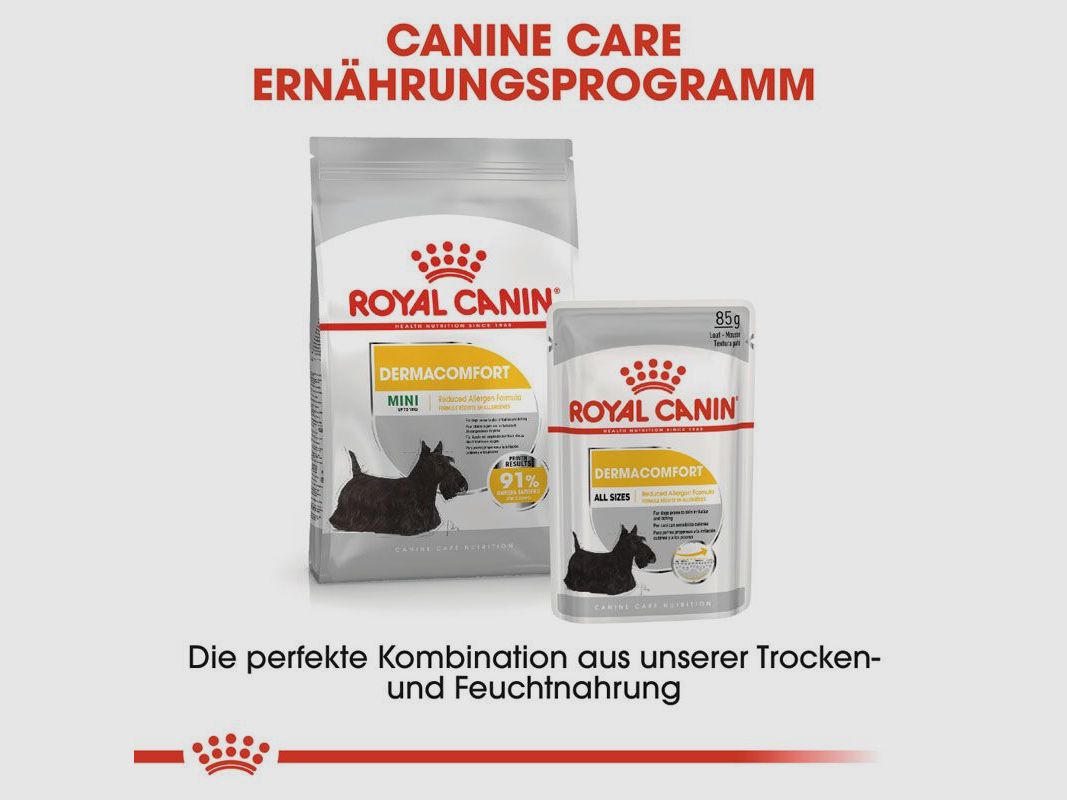 ROYAL CANIN Kleine Hunde Trockenfutter Dermacomfort Mini für empfindliche Haut