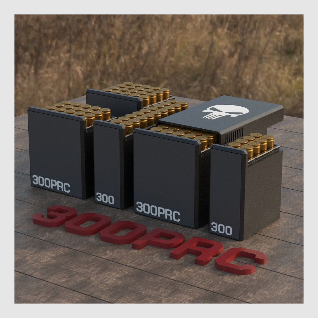 Filamelt Munitionsbox / Ammo Box .300 PRC – Patronenbox für 50 Schuss, Made in Germany