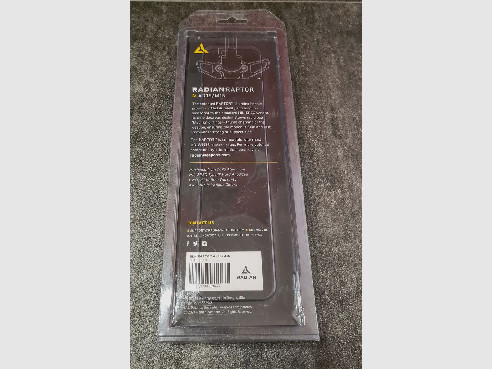 Original Radian Raptor Charging Handle - AR-15 Ladehebel (wie BCM, JP, Geissele, Daniel Defence, LMT, Noveske)