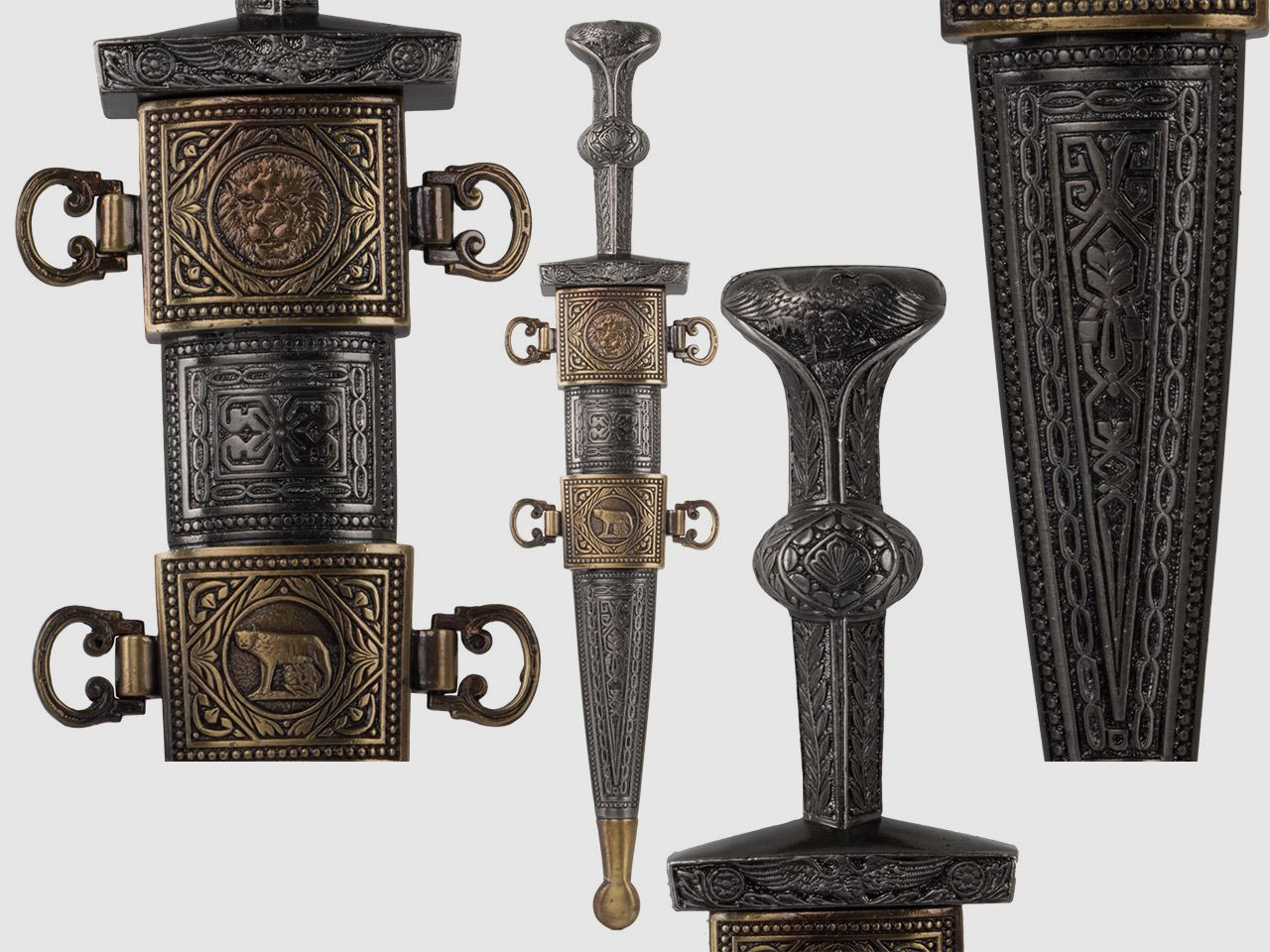 Deko RĂ¶mischer Dolch der Julius-CĂ¤sar-Zeit 1. Jahrhundert v. Chr. GesamtlĂ¤nge 40 cm