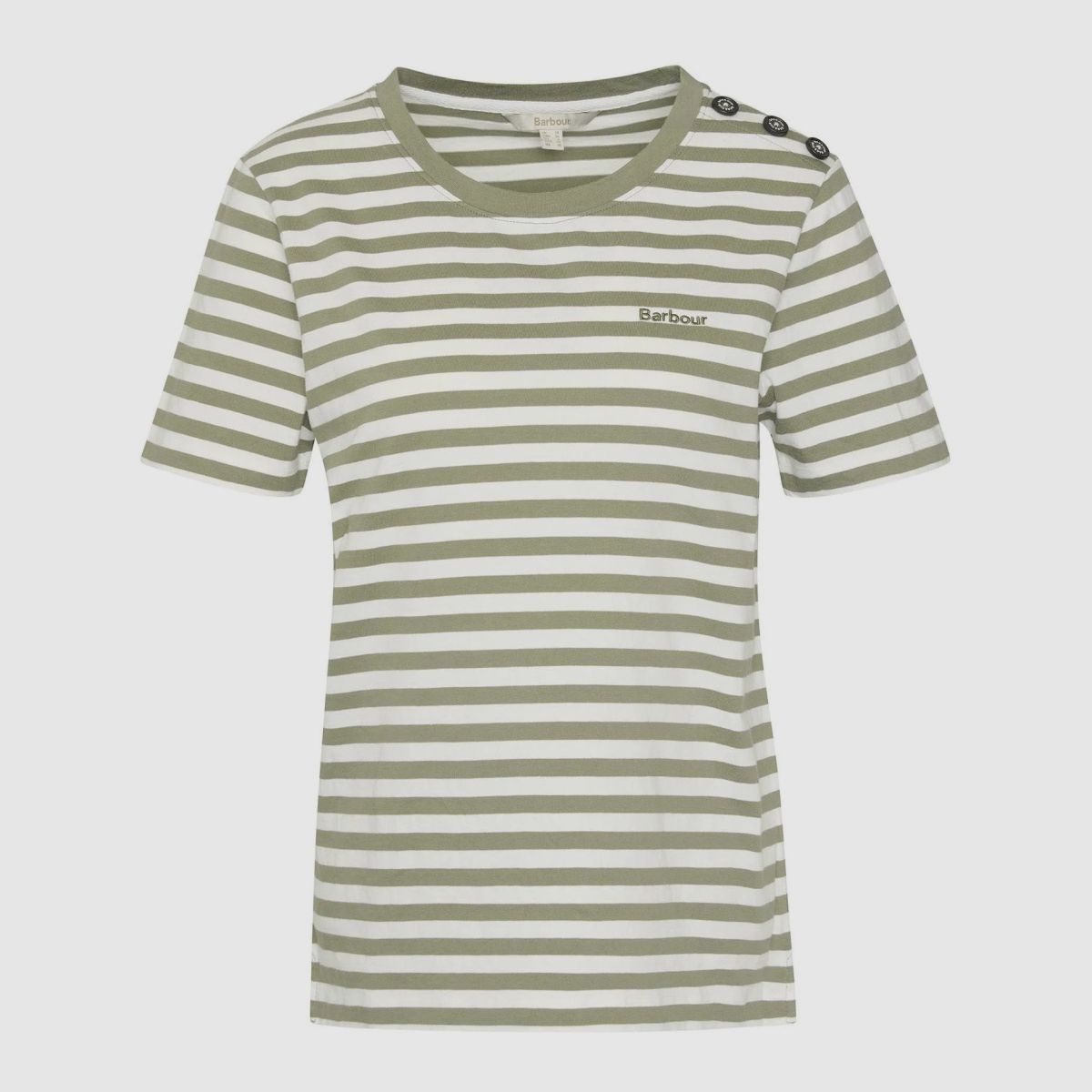 BARBOUR T-Shirt Ferryside Striped Dusky Green