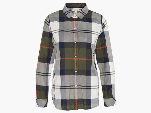 Barbour Bluse Moorland  Olive/Spiced pumpkin check