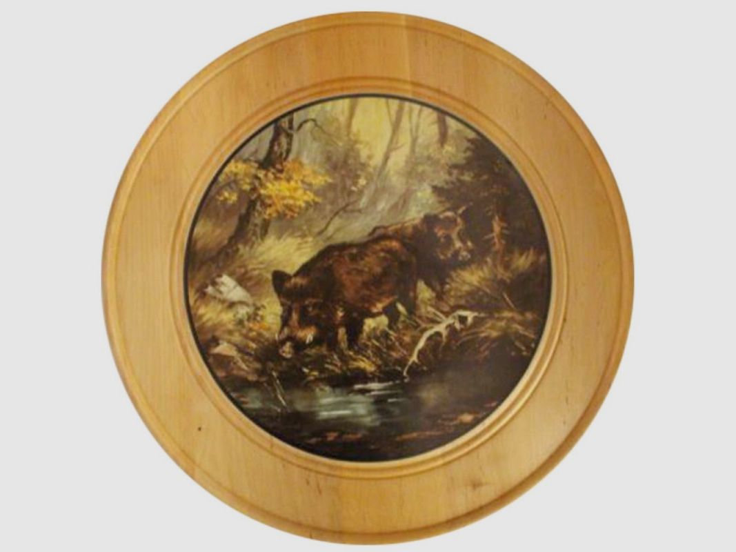 Plaque d'honneur en bois massif Ø 60 cm