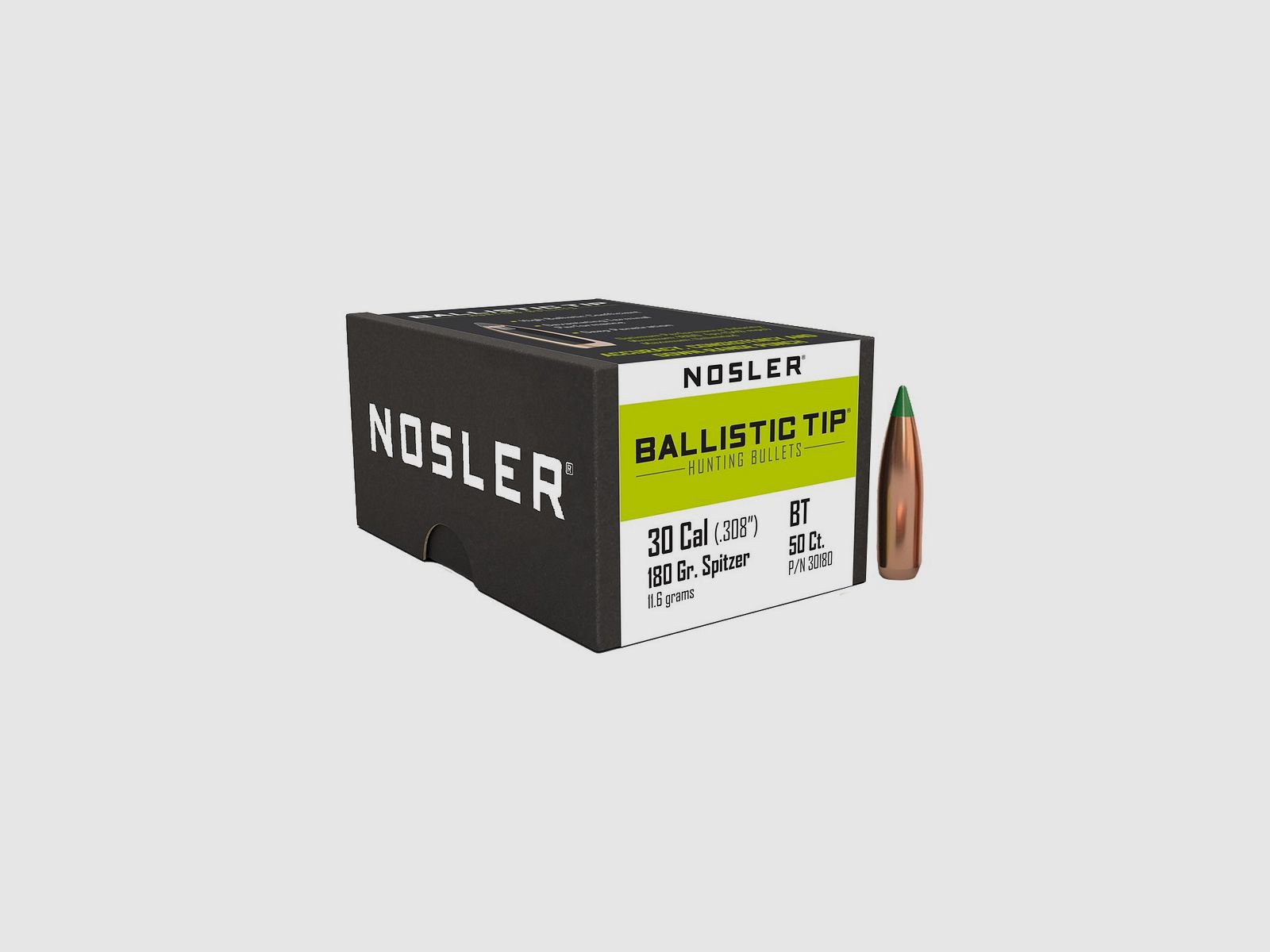 Nosler Ballistic Tip Kogels .30 / 308 180 gr SP 30180 50 stuks, afbeelding 1 van 2