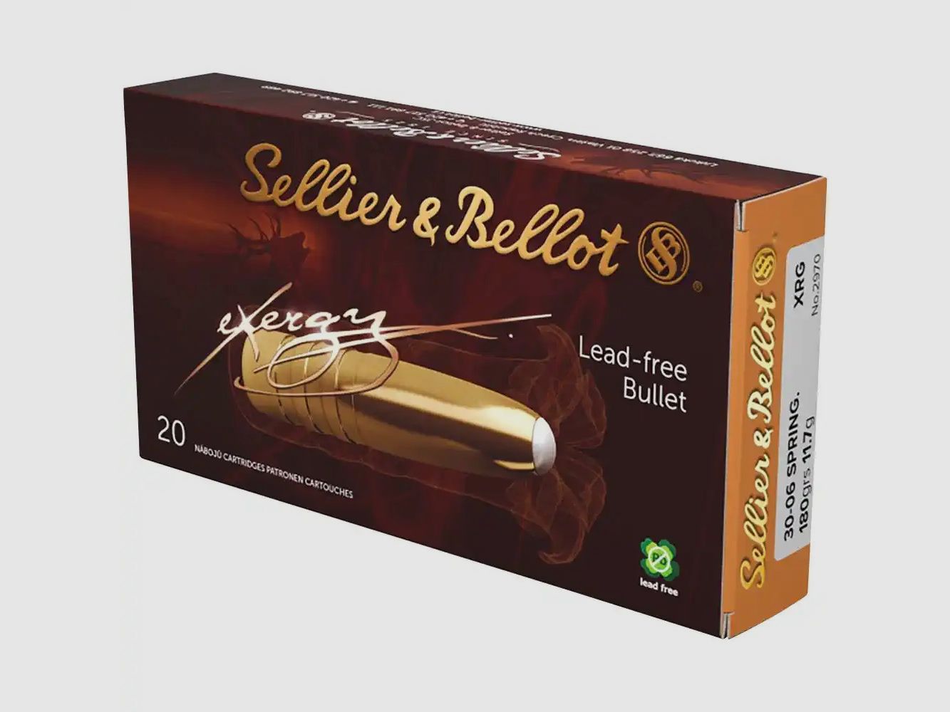 Cartucho de rifle S&B cal. .30-06 eXergy sin plomo 11,7g/180grs.