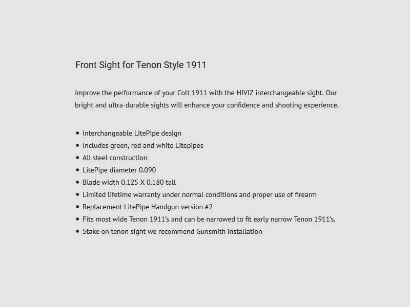 Front Sight 3-Color Fiber Colt 1911 Stake-on, immagine 5 di 5