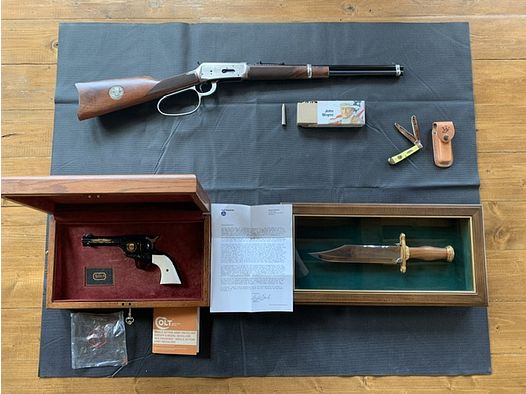 John Wayne Sammlung Revolver SAA UHR. Modell 94 Mit Messer