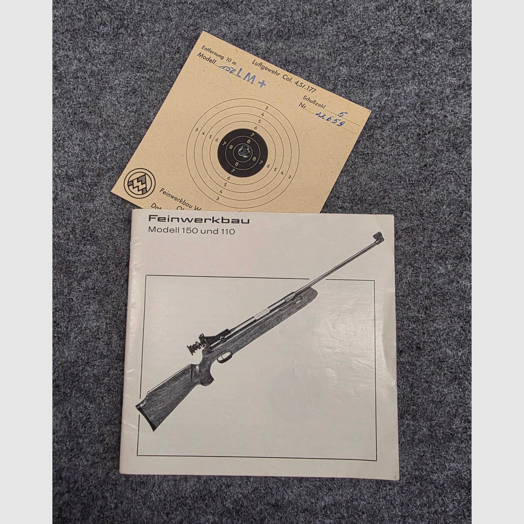 Fine work construction FWB Mod. 150 and 110 description operating manual air pistol air rifle .22 rifle Co2 pistol see description. Price from