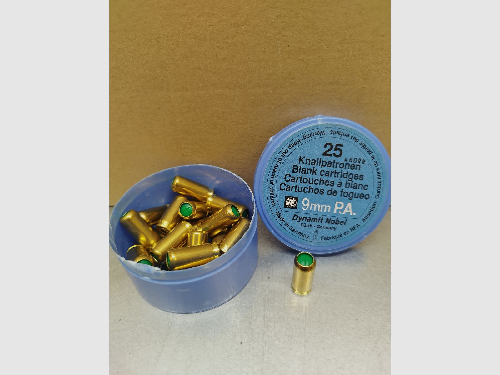Alte Knallpatronen RWS 9mm PAK 25Stk Dynamit Nobel.
