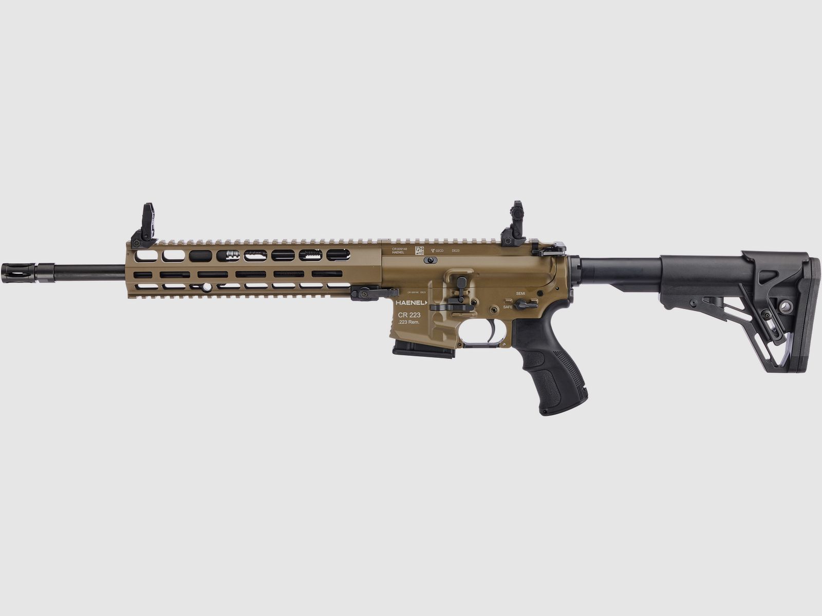 Haenel CR 223 M-LOK Handschutz Lauflnge 368 mm | Direktabzug | Handschutz lang | Oliv | nicht sportlich zugelassen, Kal. .223 Rem.
