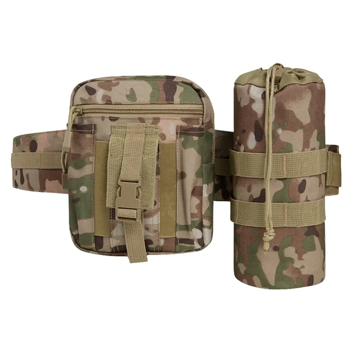 Brandit Taillengürtel "Allround" mit Tasche + Flaschenhalter - Tactical Camouflage