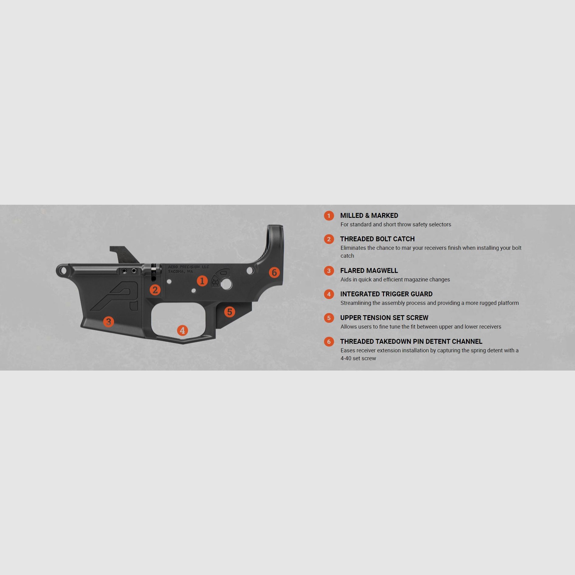 AERO PRECISION EPC-9 Lower Complet avec MOE Grip Sans Crosse BLK, image 4 sur 8