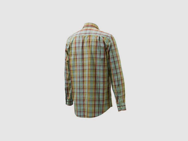 BERETTA SHIRT DRIP DRY PLAIN COLLAR GREEN&BURGUNDY LU530 07517, image 6 of 6