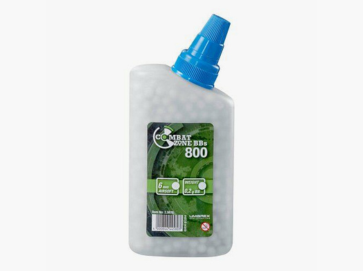 Combat Zone Basic BBs 6 mm, 0,20 g, weiß, 800 St., Flasche