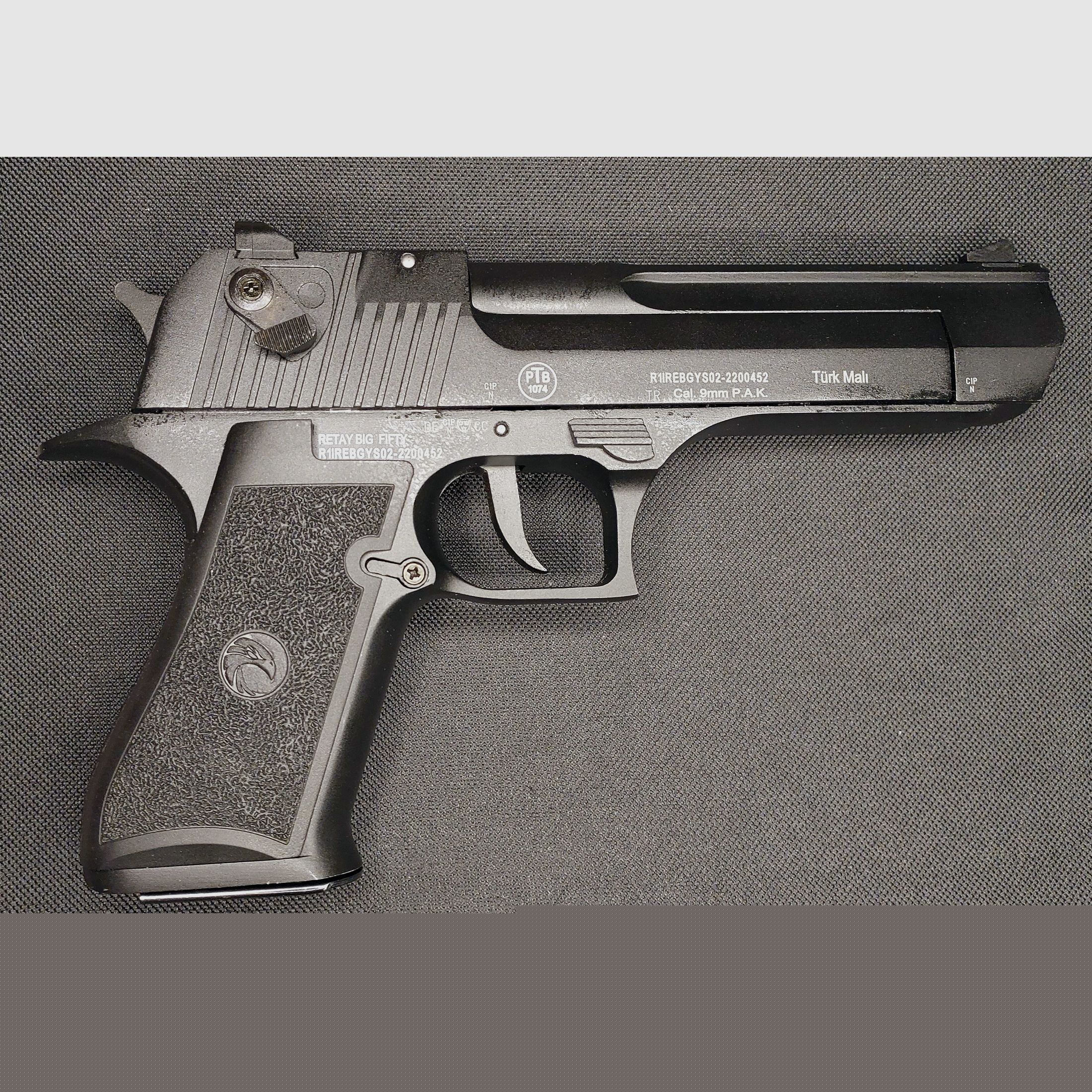 Retay Big Fifty blank firing pistol 9mm P.A.K. blued (PTB 1074)