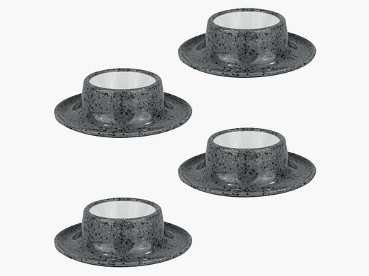 Egg Cup Solid Line, granite gray, set of 4