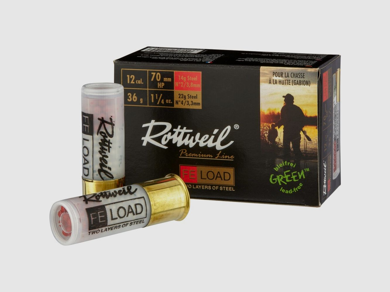 Rottweil 12/70 FE carga 3,3+3,8mm 36g