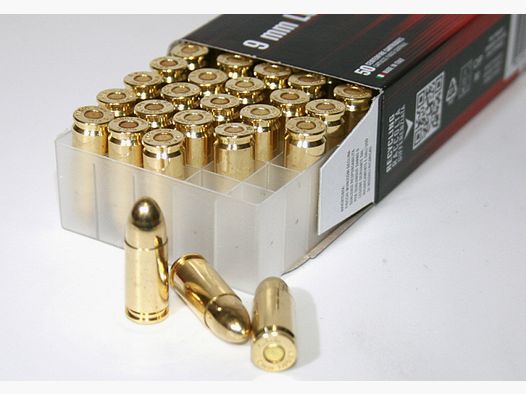 500 Schuss FIOCCHI 9mm Luger 9x19 Pistolenpatronen 115gr 7,45g Kurzwaffenmunition 9 x 19mm Nato Para