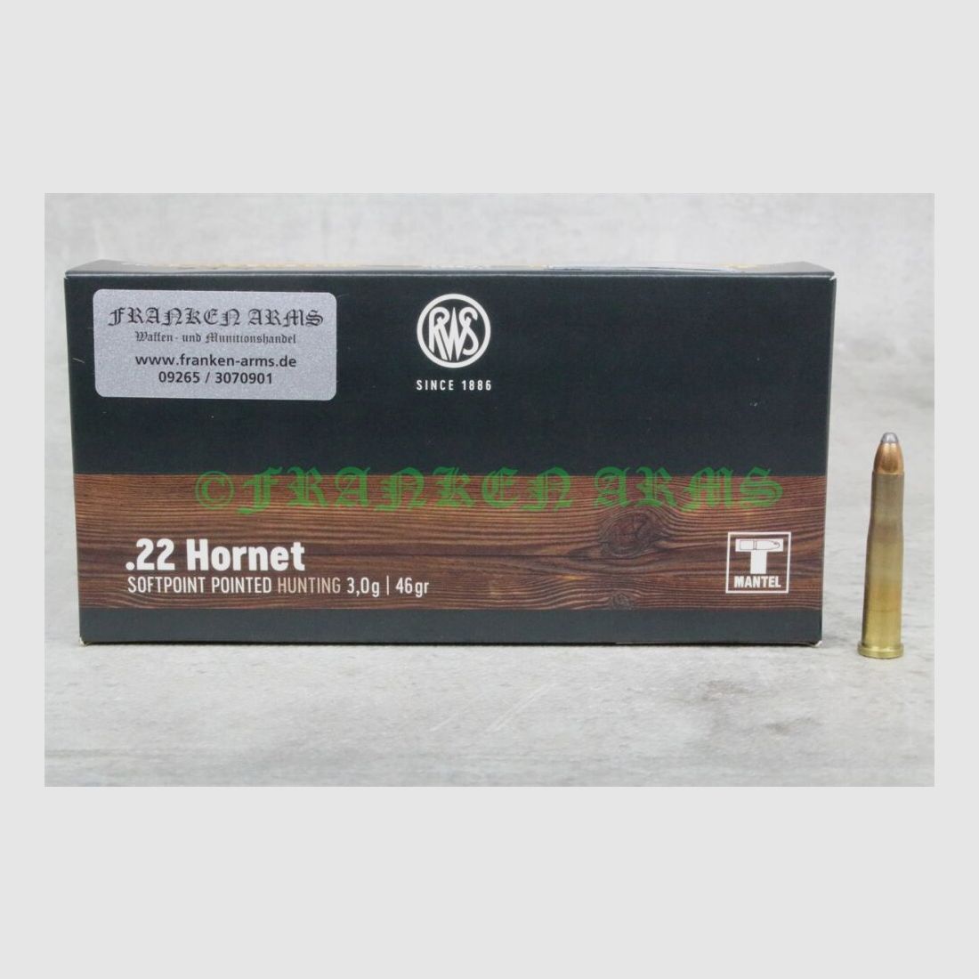 RWS demi-coque SP .22 Hornet. 46gr. 3,0g 20 pièces prix dégressifs